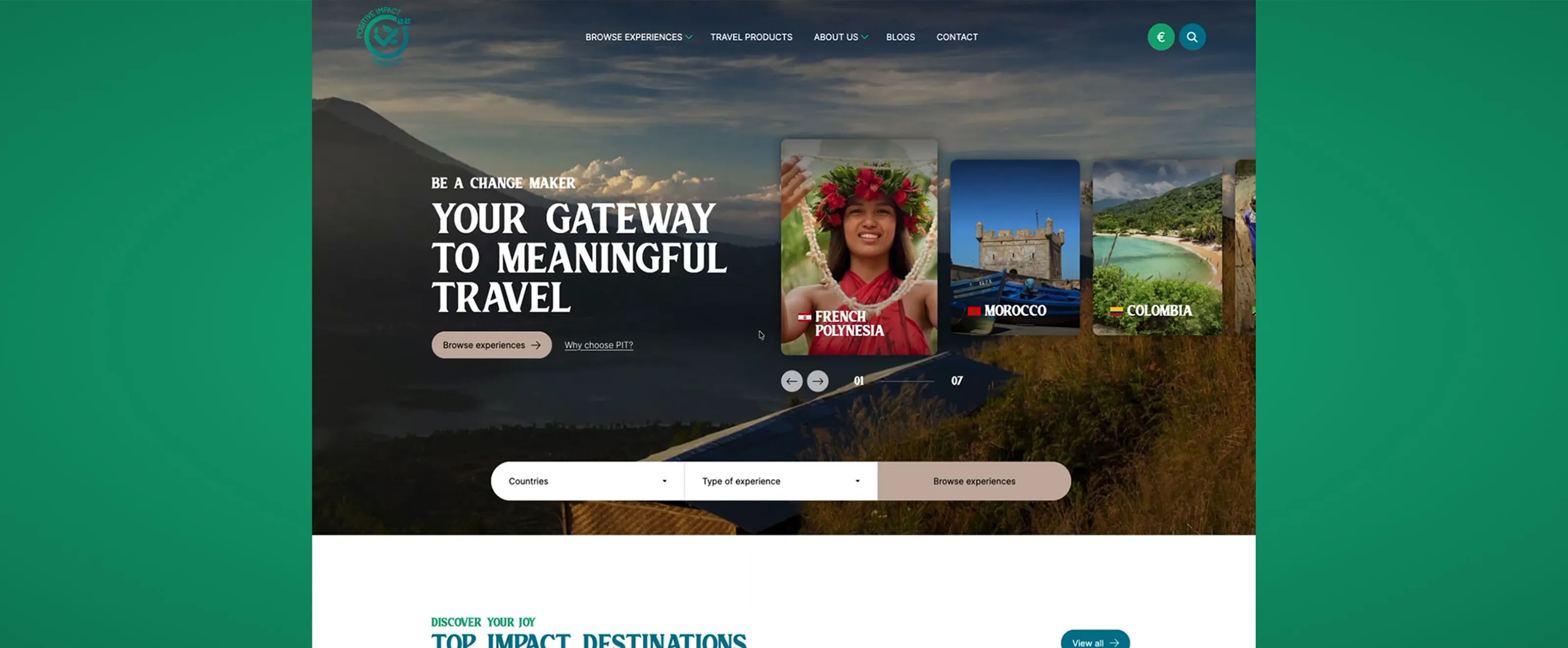 Positive Impact Tourism header