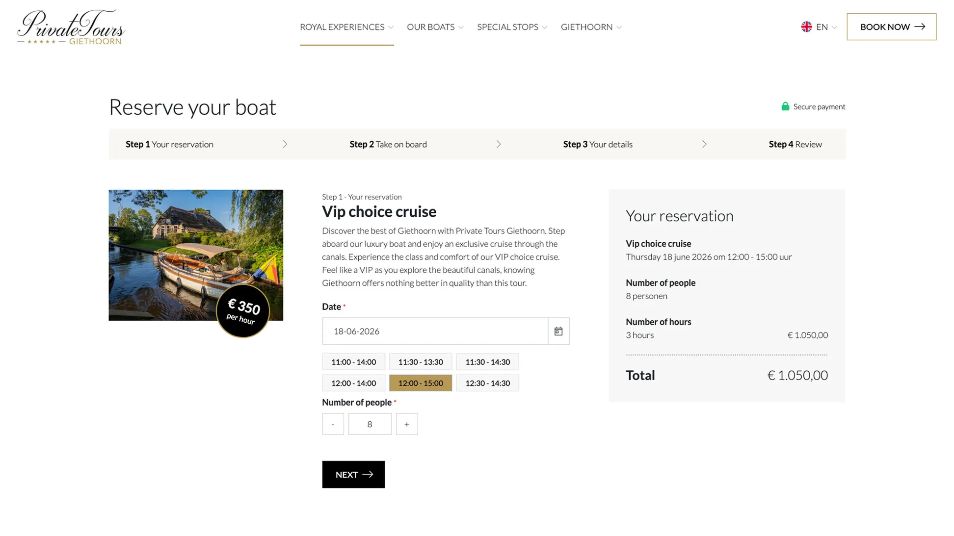 Private Tours Giethoorn reserve a boat