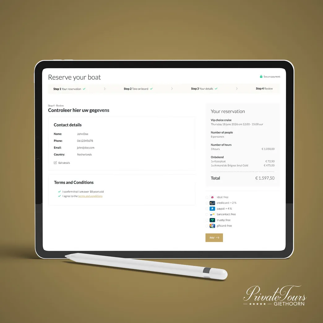 Private Tours Giethoorn checkout