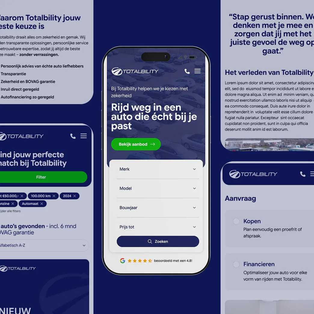 Totalbility iPhone mockups