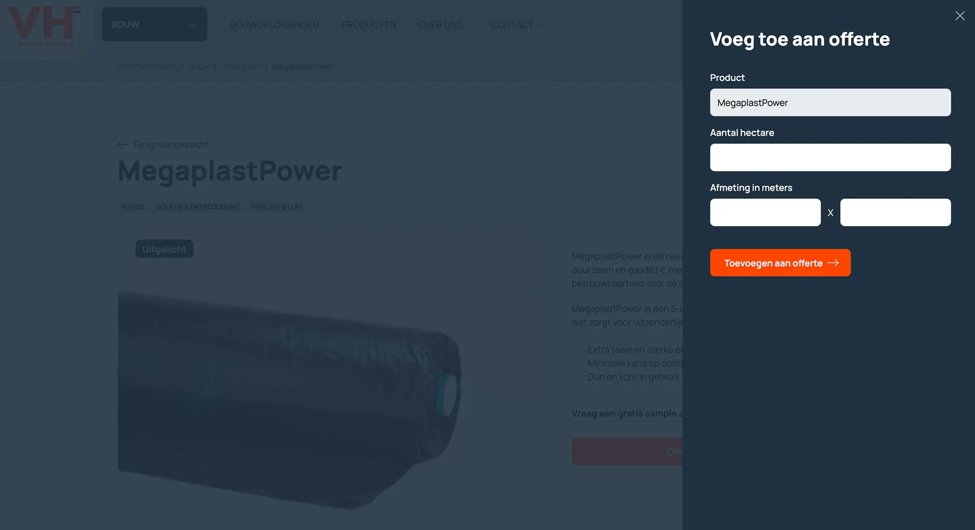 Visscher Holland Offerte aanvraag