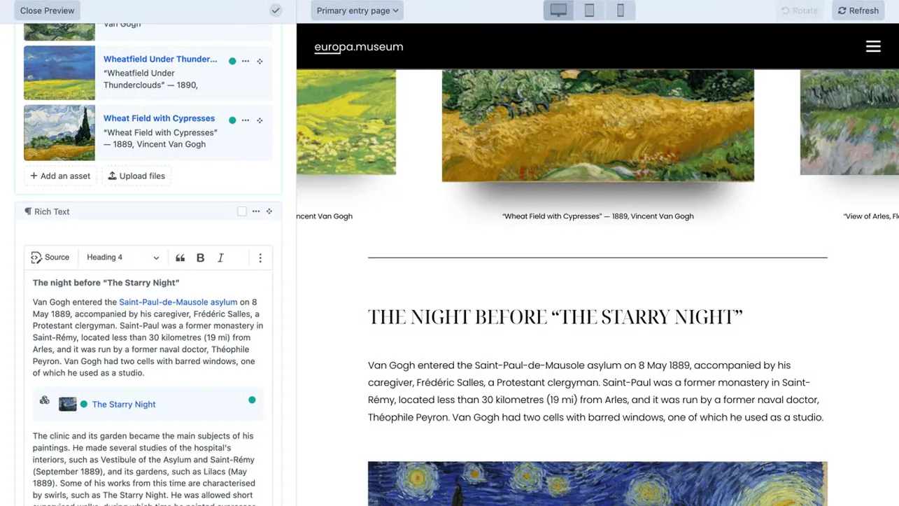 Craft CMS live preview