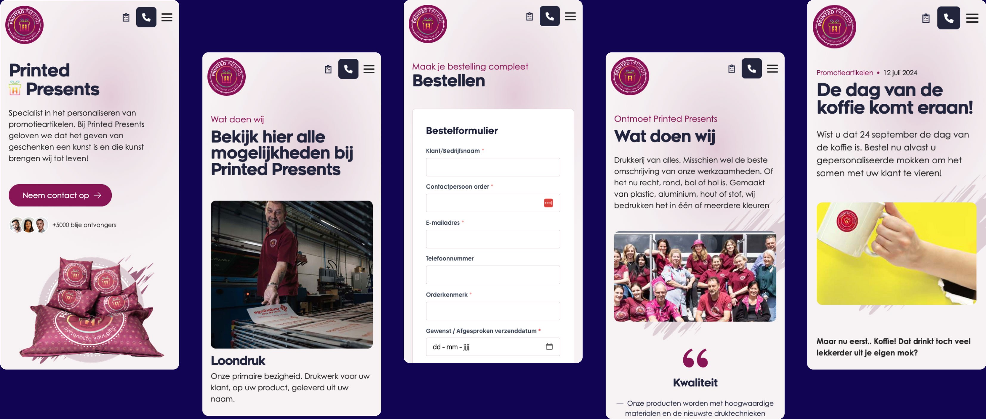 Printed Presents presentation smartphones